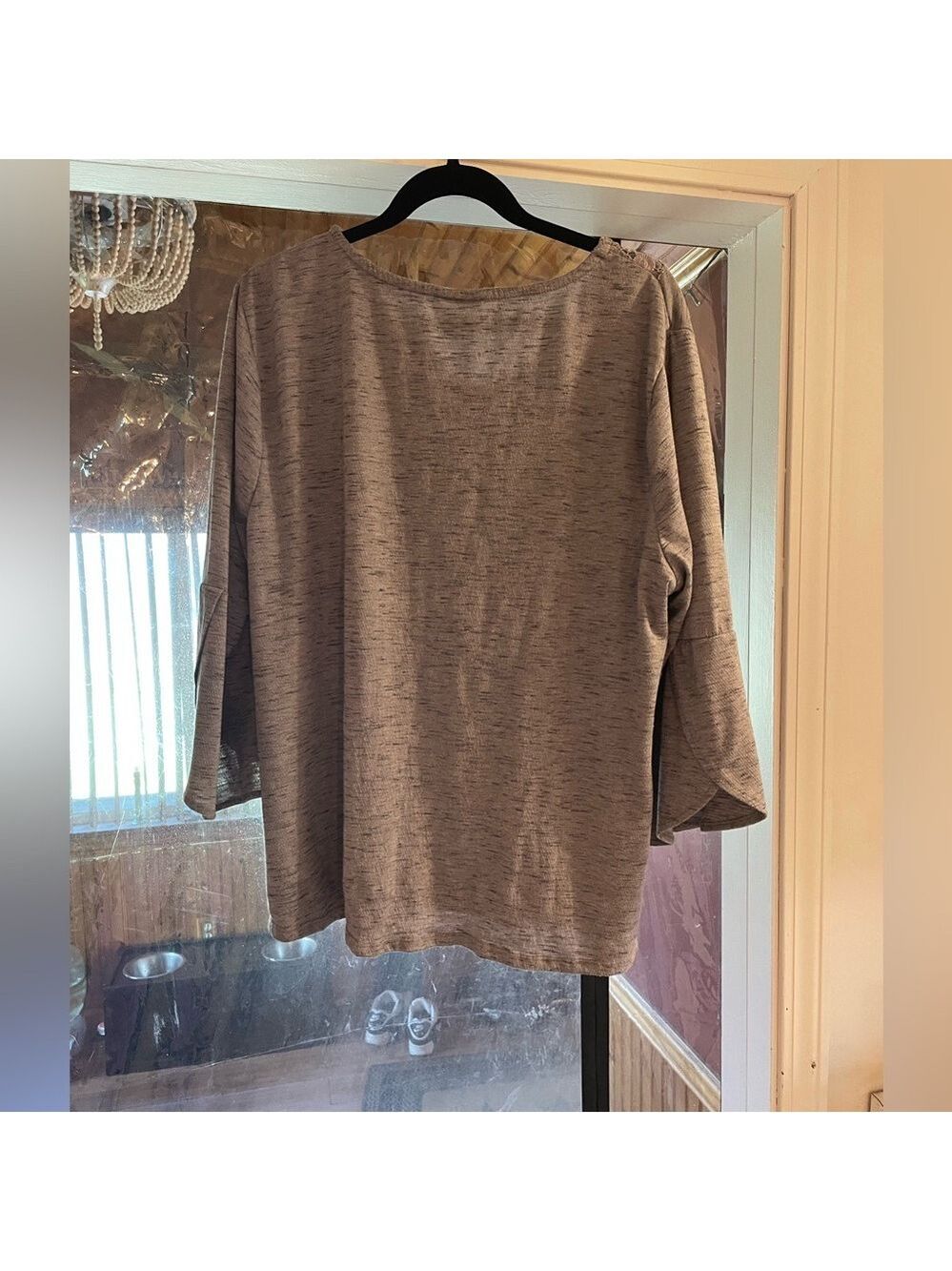 Style & Co, XL, Elegant Gray Lace-Trimmed Women's Top - Picture 3 of 5